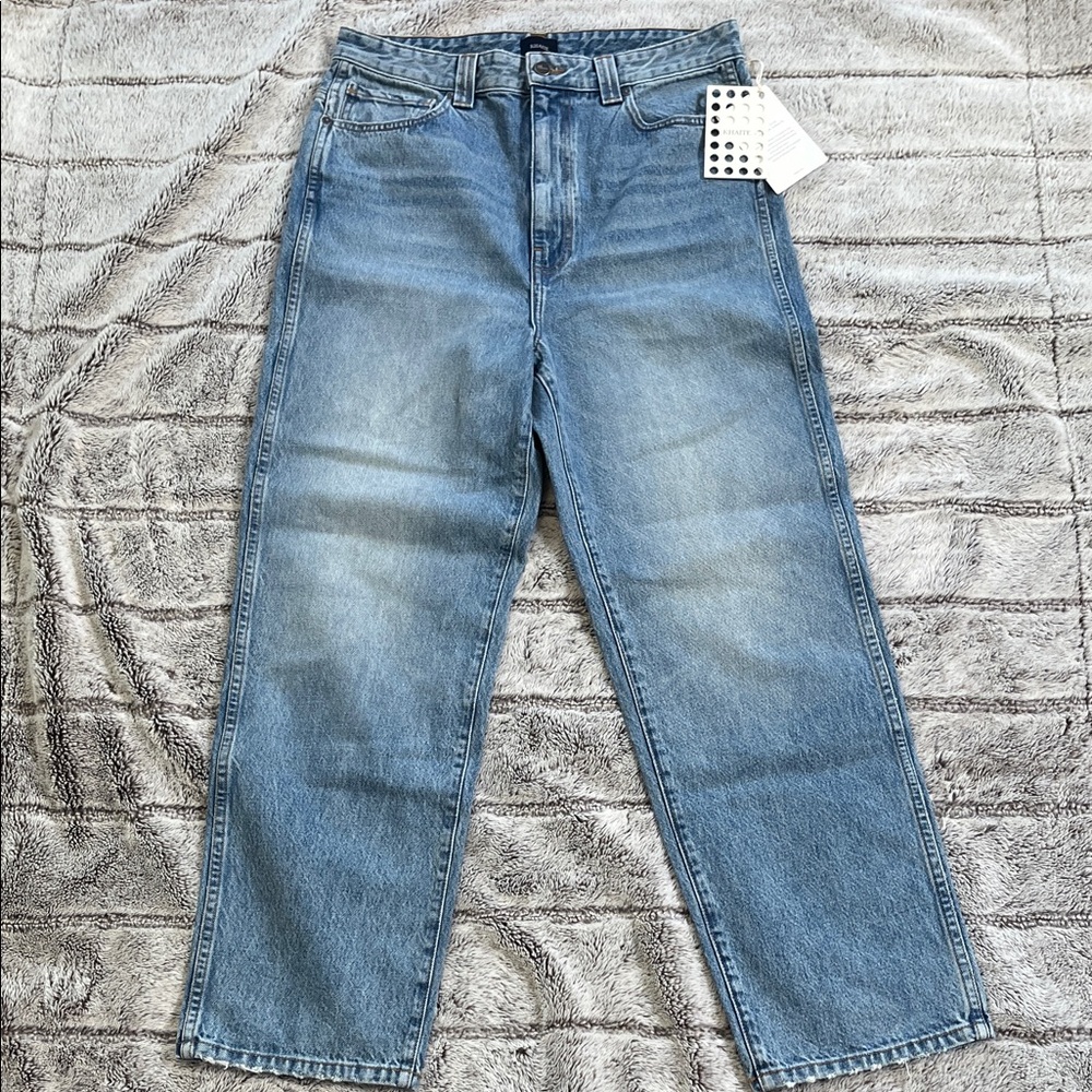 KHAITE Light Blue Straight Jeans
